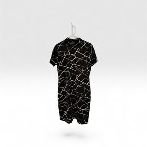 SHEIN Black and White Geometric Dress 0XL